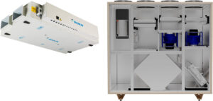 Daikin Compact-sarjan ilmanvaihtokoneet alakattoasenteinen Compact L ja pystyasenteinen Compact T